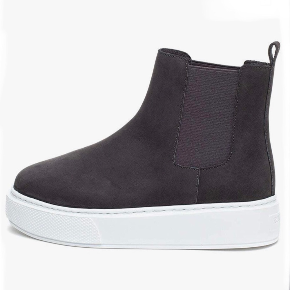J/SLIDES NYC Dani Chelsea Gray Nubuck Suede Platform Slip On Bootie Sze 8.5 NIB - Picture 3 of 15